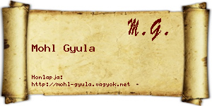 Mohl Gyula névjegykártya